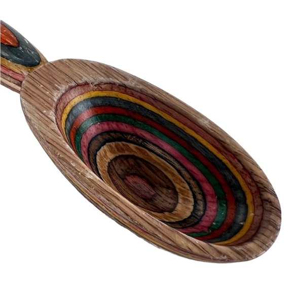 Mr. Dudley Rainbow Wooden Serving Spoon Aged Kitchenware - Picture 6 of 7